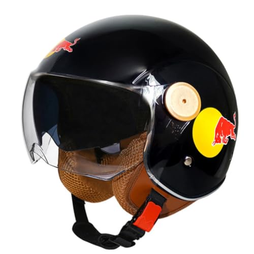 Casque moto jet vintage 3/4 demi-casque ouvert confortable pour pilote homme et femme