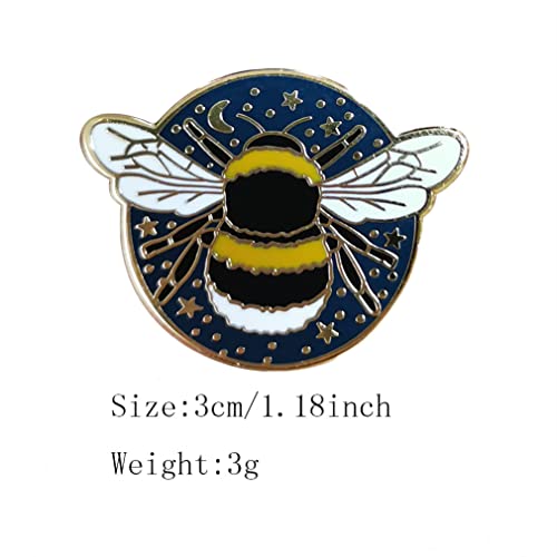 Bumblebee Badge Star And Moon Brooch Artist Shiny Jewelry Art Student Graduation Souvenir Gift Star Bee Brooch Drip Oil Painted Enamel Pin Suitable For Hat Jacket Canvas Bag #TOP1