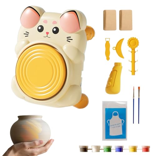 Torno De Alfarería Para Principiantes,Juego de Herramientas para Crear Cerámica Pequeña | Herramienta Educativa De Elaboración Manual De Arcilla Para Actividades Familiares Y Clases De Arte Escolar