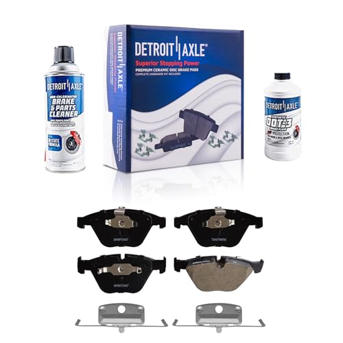 Image of Detroit Axle - Front Brake Pads for BMW 323i 328i 335i 528i 530i 535i xDrive 335d 335xi 525i 525xi M3 X1, Ceramic Brake Pads w /Hardware Replacement