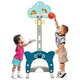 Aro de baloncesto ajustable en altura：Este aro de baloncesto para niños pequeños tiene SIETE configuraciones de altura que van de 2 a 4 pies que son adecuadas para niños de una amplia gama de edades de 1 a 10 años. Además, la altura se puede ajustar de 24 "a 48" dependiendo del tamaño del niño para satisfacer las necesidades de los niños de diferentes edades, tamaños y habilidades. Este juguete para niños puede acompañar a su hijo durante un largo período de tiempo;