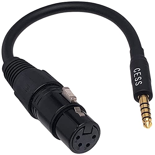 CESS-251 4.4mm Male to 4-Pin XLR Female Headphone Adapter Cable, Balanced Audio Upgrade Cable with Gold-Plated Plug and Shielded 4-Core Wire, for Music Player