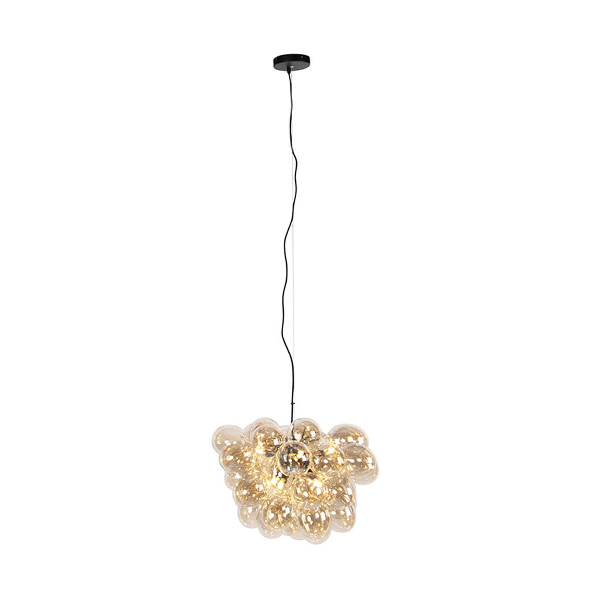 Qazqa Art Deco Pendelleuchte, Pendellampe - Uvas - Gold, 8-flammig, 50cm,