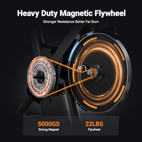 Image of Merach Magnetic Exercise Bike for Home Gym, Low Noise Stationary Bike with Soft Seat Cushion, Indoor Workout Bike with 350 lbs Weight Capacity, Spinning Bike with Self-Developed App, Tablet Mount