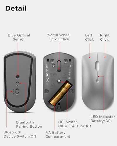 Lenovo 600 Bluetooth Silent Mouse GY50X88832 の商品画像 6