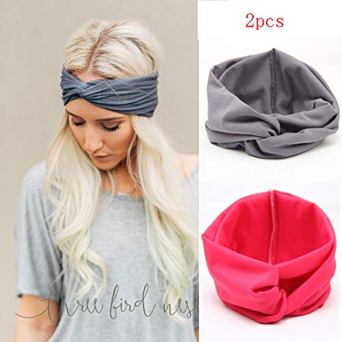 shun yi - Diadema elástica Multiusos para Mujer, Monochrome