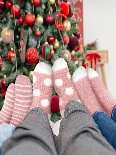 Foaincore 10 Pairs Fuzzy Socks for Women Fluffy Warm Soft Slipper Socks Thick Cozy Winter Gifts for Adult Christmas Gifts2