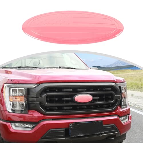 Image of CheroCar for F150 Emblem Cover Trim,Logo Back Badge Decoration Cover Trim Compatible with Ford F150 F-150,Pink
