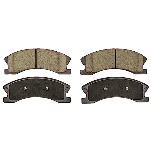 Image of Detroit Axle - Front Ceramic Brake Pads Rear Premium Semi-metallic Shoes Replacement for 1999 2000 2001 2002 2003 2004 Jeep Grand Cherokee - 6pc Set