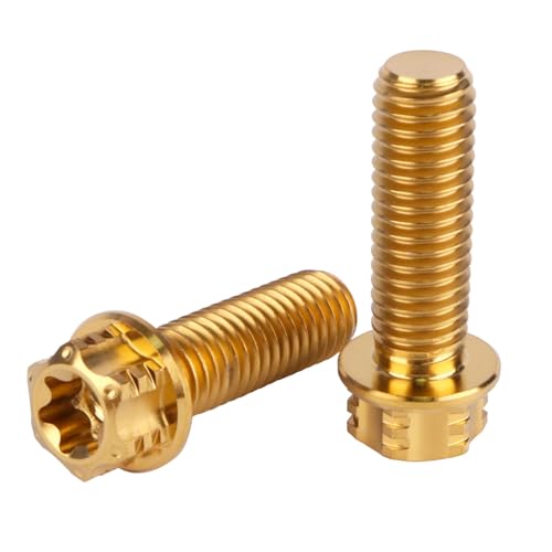 Image of 4Pcs Titanium Bolt Flange Torx Head M8 M10 x 20 25 30mm Screw Bolt for Motorcycle Car Modifications (Gold, M8x25mm)