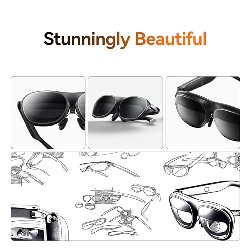 Image of Rokid AR Joy Pack 2 AR Glasses, Smart Glasses Max 2 with Station, 160 inch Micro-OLED Display, Google Play, Media Streaming, HDCP Support & Cloud Gaming, Console, Android, Windows Compatible