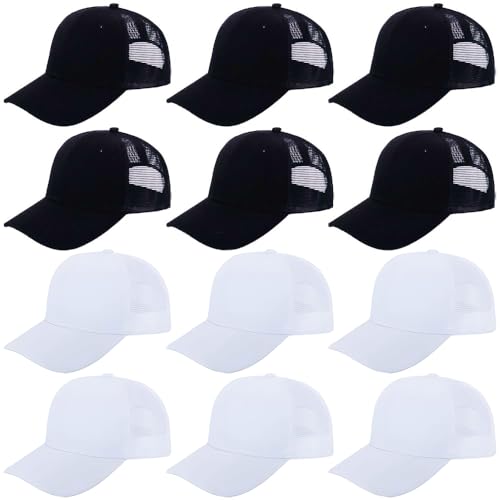 Image of ZH 12 Pack Mesh Trucker Hats, Bulk Baseball Caps for Men and Women, Trucker Cap Wholesale