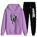 Produktbild 7988 Gorillaz-0 Mode Unisex Hoodie und Beamed Sweatpants Trainingsanzug-Sets für Herren Damen Casual 2 Stück Sweatshirt Anzug