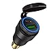 Produktbild iMESTOU Aluminium DIN Stecker 30W 5A Leistungslieferung Motorrad Dual USB-Ladegerät QC 3.0 Schnellladungsnetz Adapter Wasserdicht für 12V-24V BMW Ducati Triumph DIN Sockel