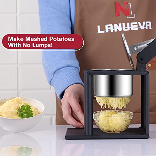 Lanueva Potato Ricer, Heavy Duty Potato Masher With 2 Interchangeable Discs, Stainless Steel Food Press For Mashed Potatoes Veggies Puree Sauce Fruit Juice Baby Food #TOP1