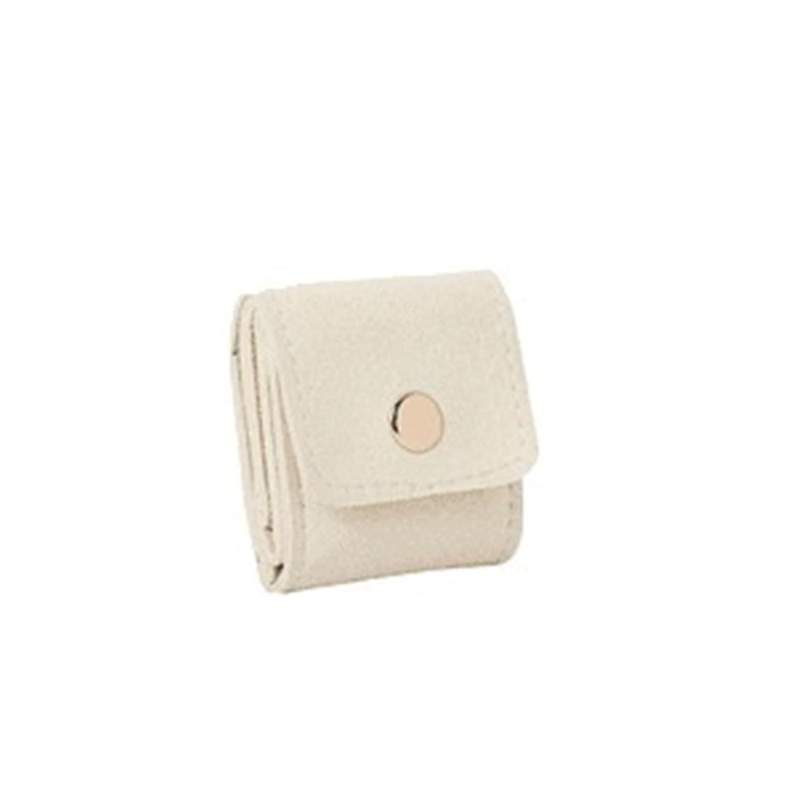 RUWLFE 2Pcs Simple And Portable Compartment Jewelry Bag, Ring Storage Pouch, Small Travel Earring for Rings, Necklaces, Earrings(Beige)