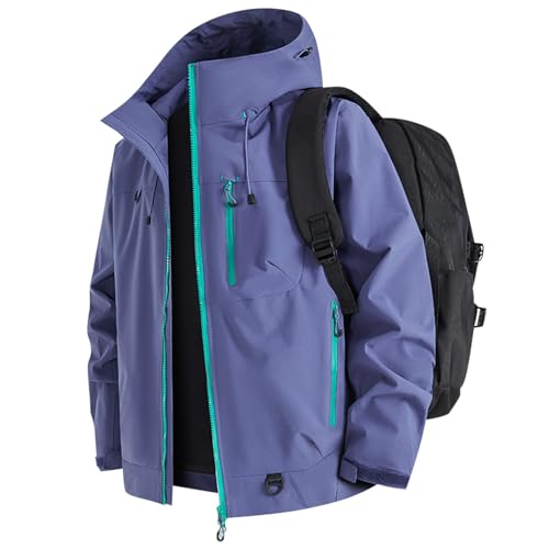 Chaqueta de lluvia plegable para hombre con capucha impermeable y manga larga transpirable