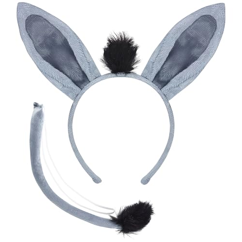 Xrten Set 2 Pezzi set di Costumi Animali Fascia，Cerchietto per Orecchie di Animale Cerchietto con Orecchie da Gatto