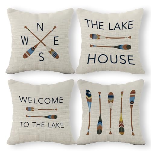 SiuSue Lake House Decor Pillows 18x18 Set of 4