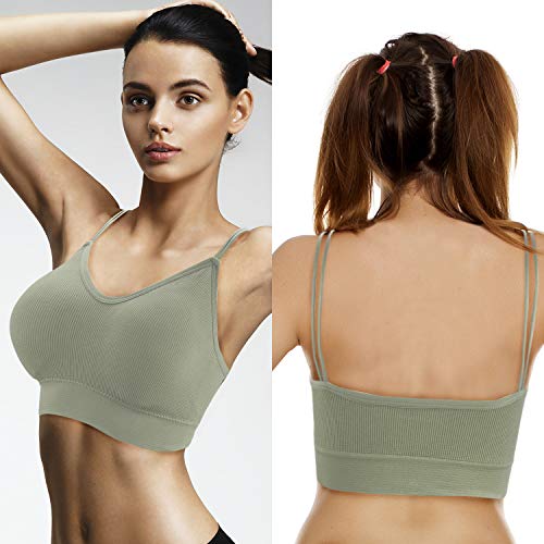 Image of BQTQ 5 Pcs V Neck Tube Top Bra Padded Camisole Bra for Women Seamless Bralettes
