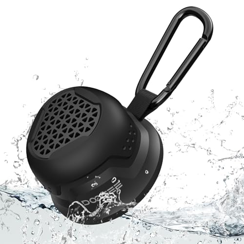 DOOGEE Magnetic Waterproof Small Bluetooth Speaker with 12-Hour Ultra-Long Battery Life, Mini Wireless Stereo Surround Sound for Outdoor, Shower, Tarvel, House Teenager or Gift, TWS Pairing, Black