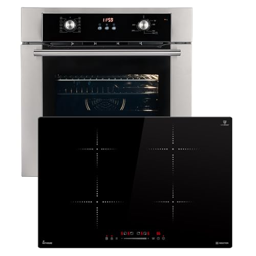 Conjunto: 60cm Horno electrico empotrable BO8810SS + 77cm Placa induccion IH87704RL | Parrilla | Aire caliente | Extracciones telescópicas | Temporizador automático | SET8810IH877RL