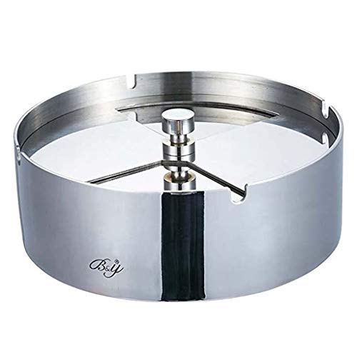 JTSYUXN Edelstahl Drehaschenbecher mit Deckel,Zigarette Aschenbecher for den Innen- oder Außenbereich, Asche Halter for Raucher, Desktop Aschenbecher for Home Office (Size : S) Cover