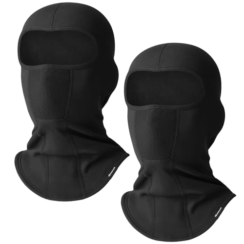 GXCROR - GXCROR Masque de ski coupe-vent, thermique et perméable à l’air pour l'hiver, le ski et la moto, pour homme et femme, 2 noirs., taille unique