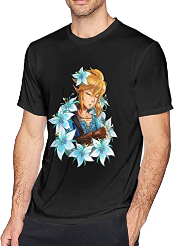 Leg-End Ze-Lda Cotton Fabric Men's Short Sleeve T-Shirt Top (Medium)