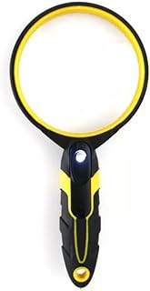 BZLSFHZ Handheld Magnifying Glass With Glass Rubber Light 10x Optical Glass Lens HD Reading For Jewelry (Color : A, Size : One size)