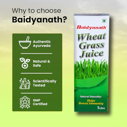 Baidyanath Wheatgrass Juice 1 Litre, Natural Detoxifier, Herbal Juice Helpful to boost Immunity, Blood Purification, Improves Digestion and Metabolism, 1000ml (Pack of 1) - Image 6