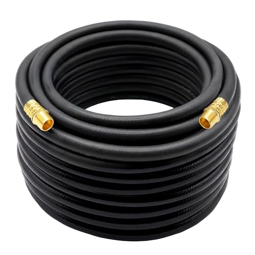 Air Hose 1/2 in x 75 ft, Heavy Duty, Lightweight, Kink Resistant, Hybrid Air Compressor Hose with 1/2-Inch MNPT Brass Fittings, 300 PSI, Black by Txecpro - Used condition - US$39.09