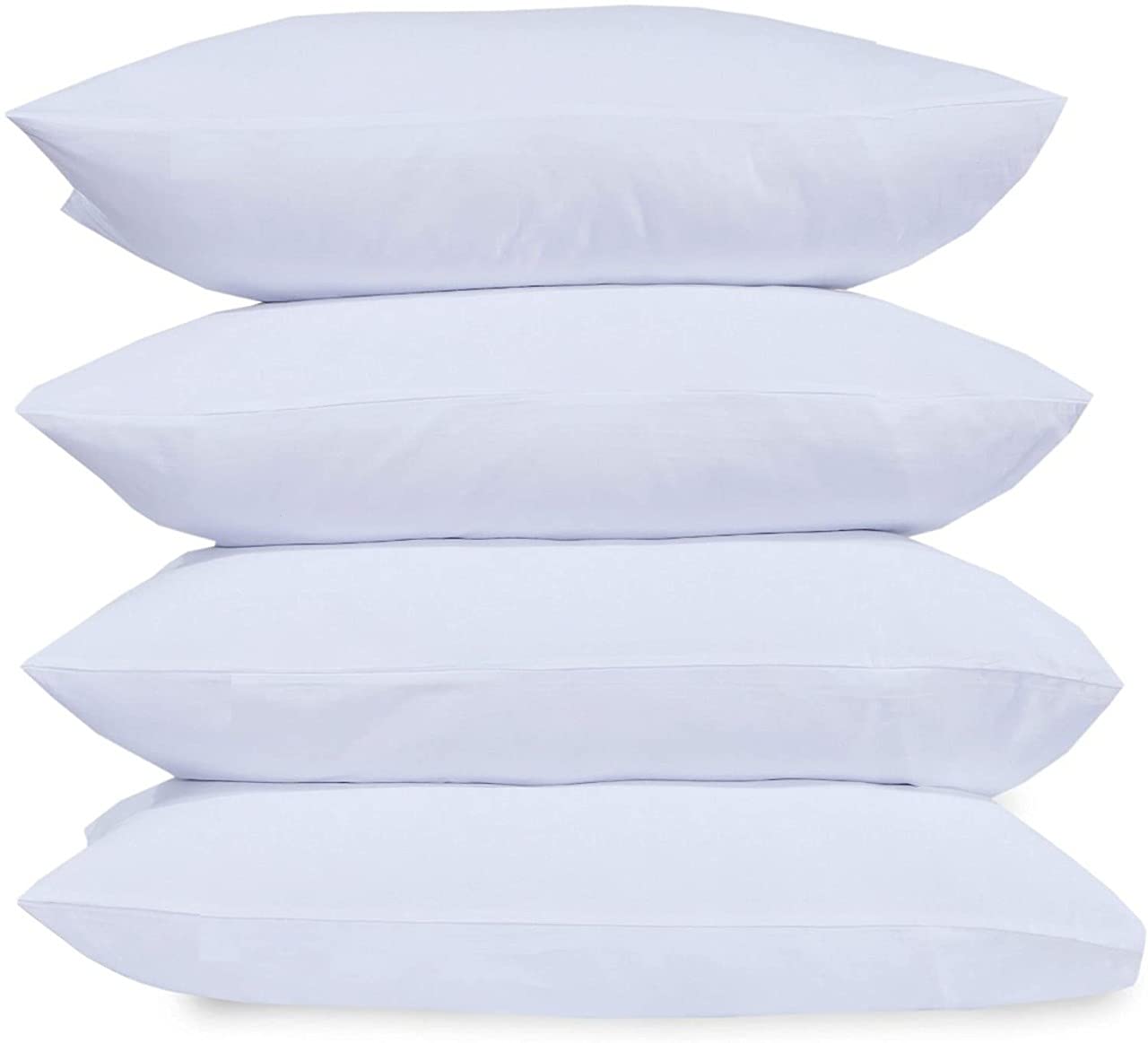 100% Pure Support For Stomach, Side And Back Sleepers Polycotton Hollowfiber Filled Sleeping Pillows 45x72cm Hotel Quality (Pack Of 4 Pillows)