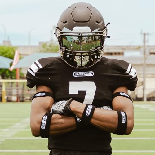 Image of Battle Football Armbands - High-Performance Bands for Football Athletes - Includes 2 Bicep Bands - Ultra-Soft Material to Wick Away Sweat and Keep Hands Dry and Comfortable - Machine Washable