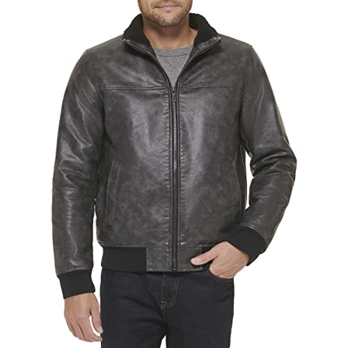 Image of Tommy Hilfiger Adaptive Men's Tommy Hilfiger Men's Smooth Lamb Touch Faux Leather Unfilled Bomber