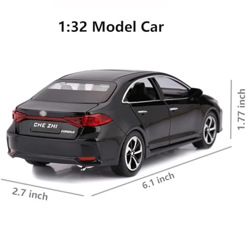 Image of 1:32 Toyota Corola Alloy Diecast Pullback Metal Car Toy with Sound Light & Opening Doors - Great Gift Toy for Kids | Color as per Stock