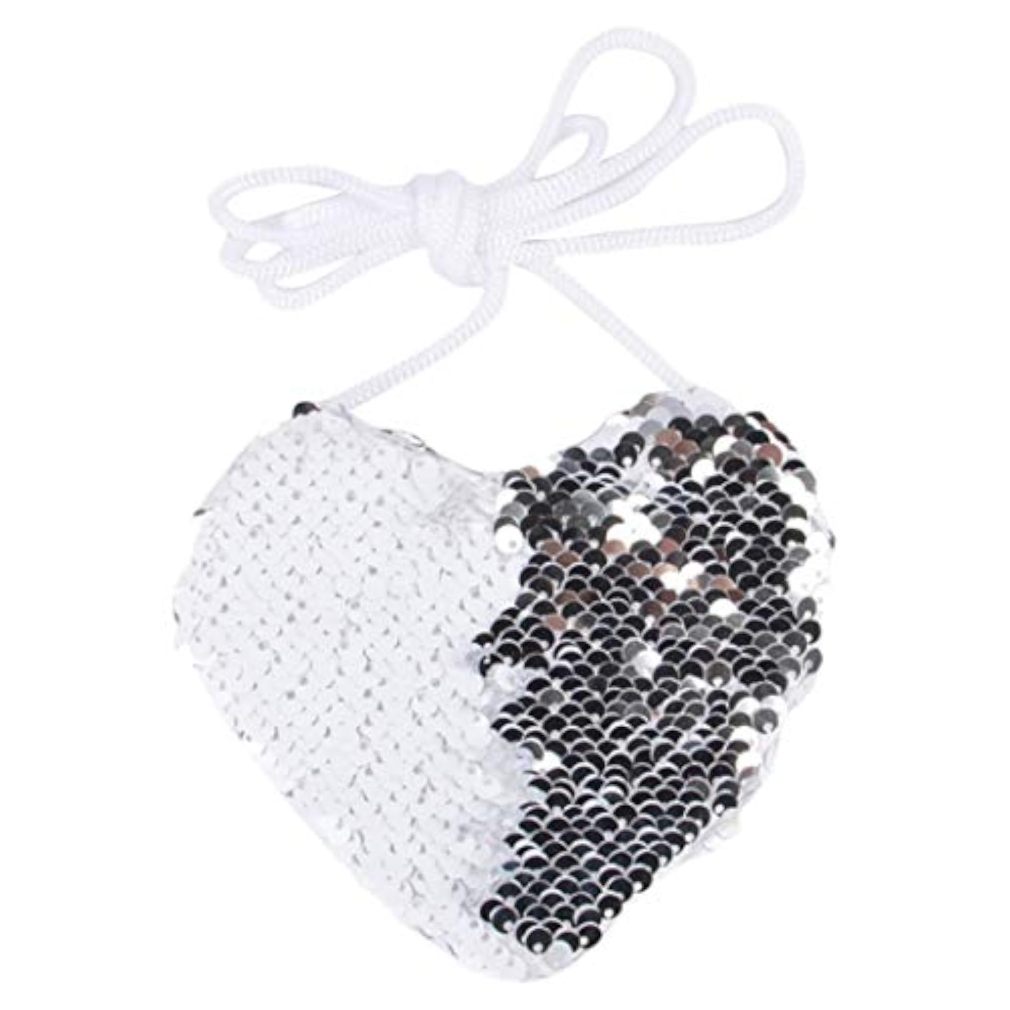 Mini Sequin Heart Shape Coin Pouch Bag, Fun Design