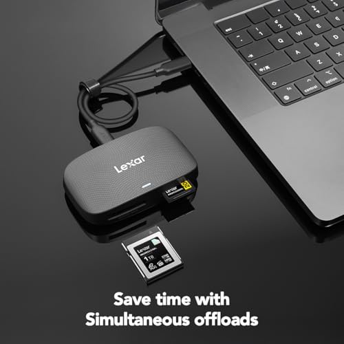 Lexar Professional CFexpress Type B / SD USB 3.2 Gen 2 Reader, Transfer Speeds Up To 10Gbps, Designed for CFexpress Type B and SD Cards (LRW520U-RNBNG)