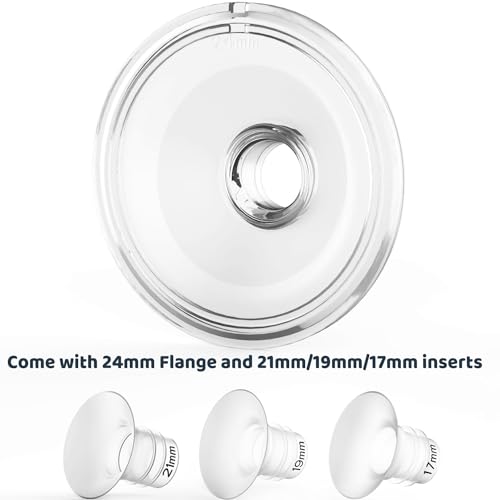 Bellababy Hands-Free Breast Pump Wearable, Touch Control LED Electric Breast Pump, Comfortable & Low Noise, 4 Modes & 9 Levels Suction, 6 oz, 2 Packs (24mm Flanges, with 21mm/19mm/17mm Inserts)