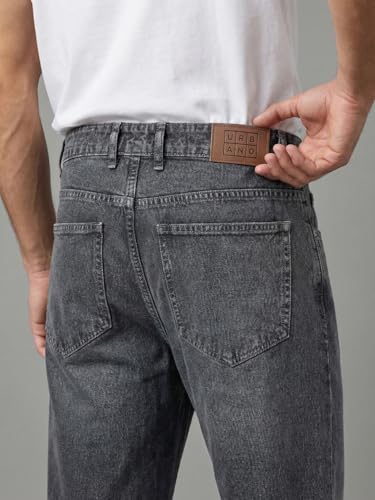 Image of Urbano Fashion Men's Relaxed Fit Washed Denim Jeans Non-Stretchable