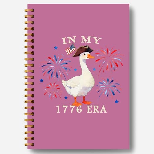Carnet à spirale oie drapeau américain de 14 x 21 cm avec couverture rigide pour notes