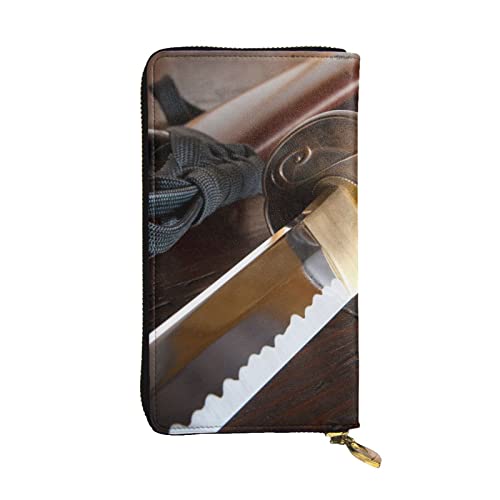 Portefeuille en cuir brodé chevaux pour femme grand format classique