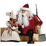 KWO Olbernhau 21608 Räuchermännchen Kantenhocker Weihnachtsmann, 16 cm