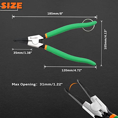 Image of SPEEDWOX Special Angle Tip Lock Ring Pliers 8-Inch Retaining Rings Pliers for Removing Installing Gearshift Locking Rings Spring Loaded Snap Ring Pliers for Removing Installing Locking Rings