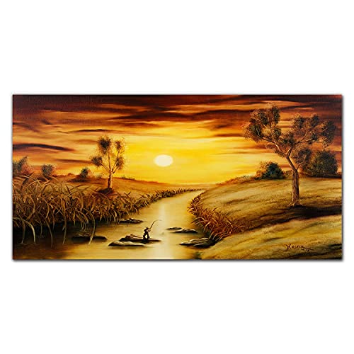 Impression sur verre rivière et arbre déco zen pour grand salon