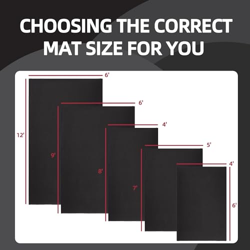 High Density Home Gym Treadmill Exercise Bike Equipment Mat, 1/4" Thick, Multiple Sizes