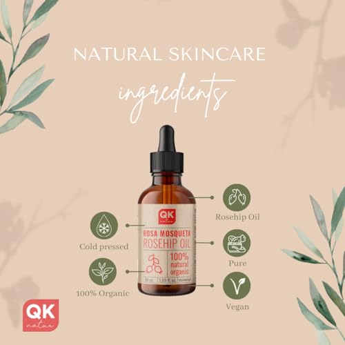 Olio Di Rosa Canina Vegano 100% Puro Biologico - 50 Ml - Flacone In Vetro - Per Cicatrici E Smagliature - Antirughe Antietà - Bio - Spremuto A Freddo - 4