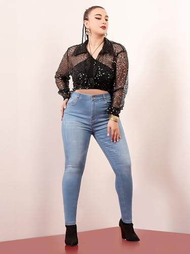 Image of Miss Chase A+ Women's Bootcut High Rise Regular Length Stretchable Denim Jeans