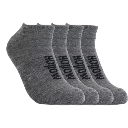 Alpaca No Show Socks for Men and Women, 2 Pack, Moisture Wicking Alpaca Socks for Hiking, Running, Outdoors, Any Season No Show Sock, Temperature Regulating, Light Compression, Medium, Grey