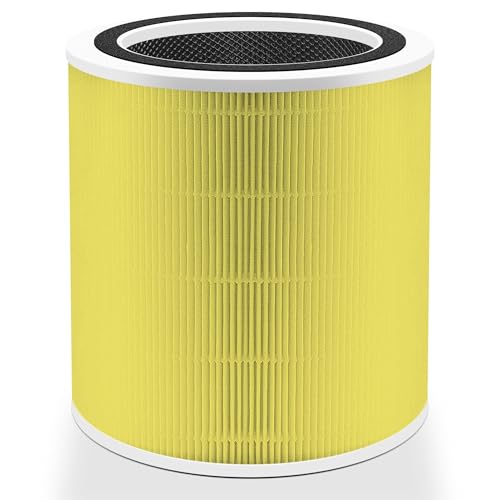 Core 400S   Filtro de repuesto para el cuidado de mascotas para LEVOIT Core 400S Smart WiFi, filtro de repuesto getalong 3 en 1 H13 HEPA, parte # Core 400S RF PA (LRF C401 YUS), amarillo, 1 paquete